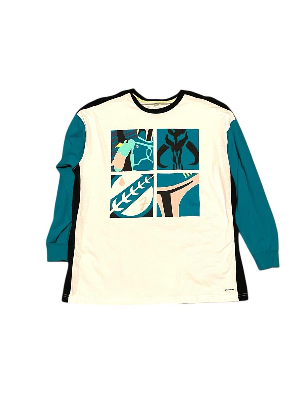 Star Wars Long Sleeve Shirt XL Teal Colorblock Graphic Disney